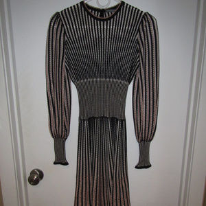 Alexander McQueen Striped Fitted Jersey Dress